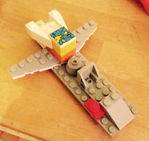 close-up on creatively built LEGO ship