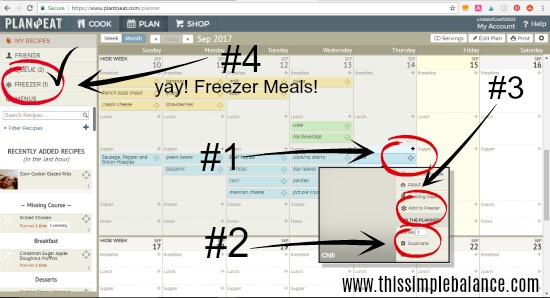 freezer meals with plan to eat