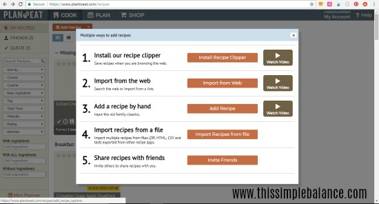 import recipes Plan to Eat