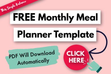 FREE Monthly Meal Planner Printable + Example Meal Plan - This Simple ...