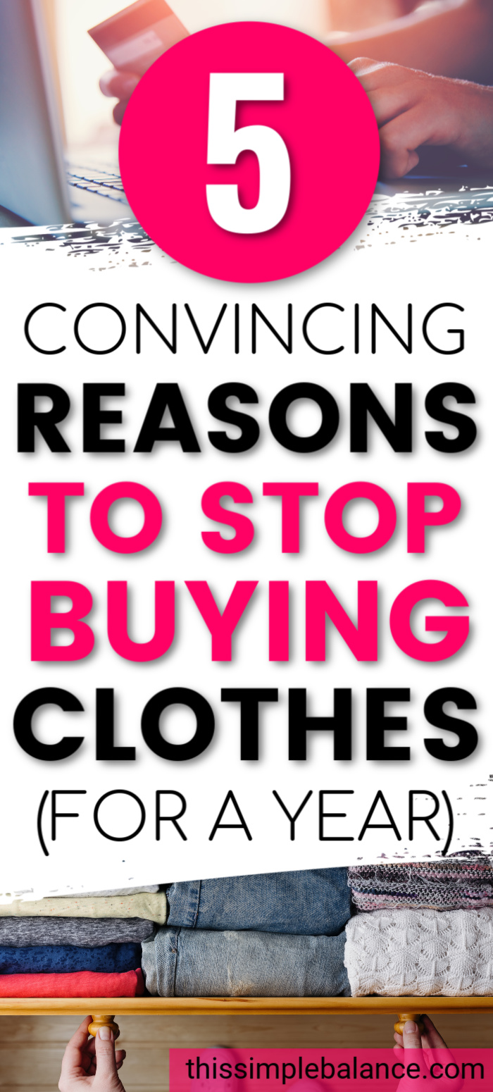 drawer full of neatly filed clothes, "5 convincing reasons to stop buying clothes for a year"