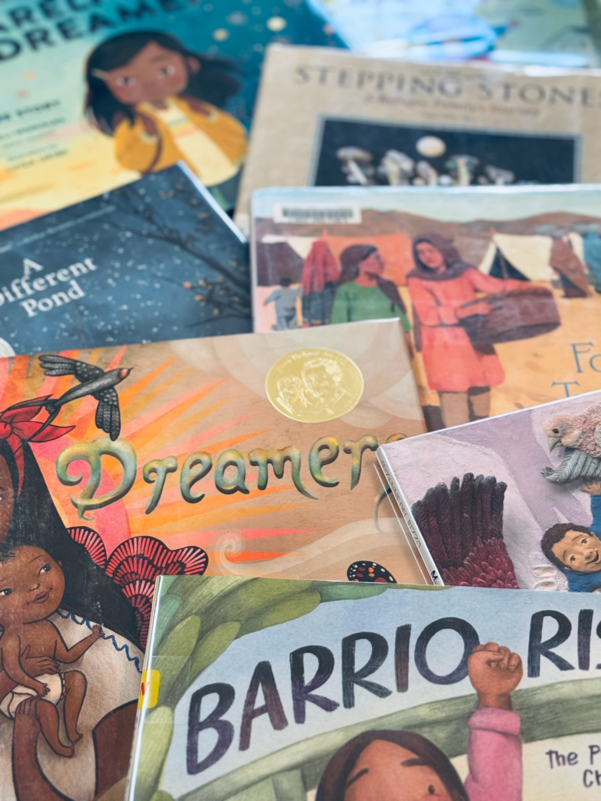 lay out of picture books listed in the post.