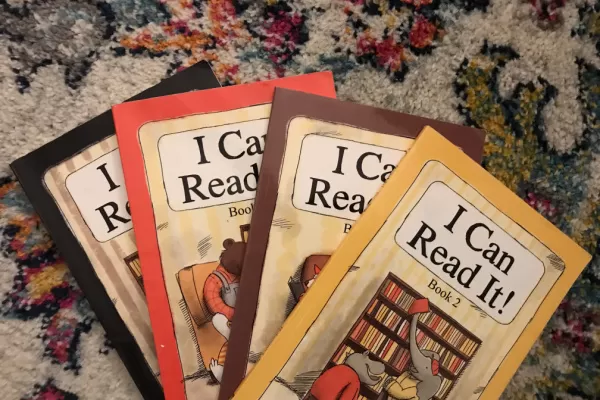 I Can Read It! homeschool reading curriculum - all four books spread out on carpet