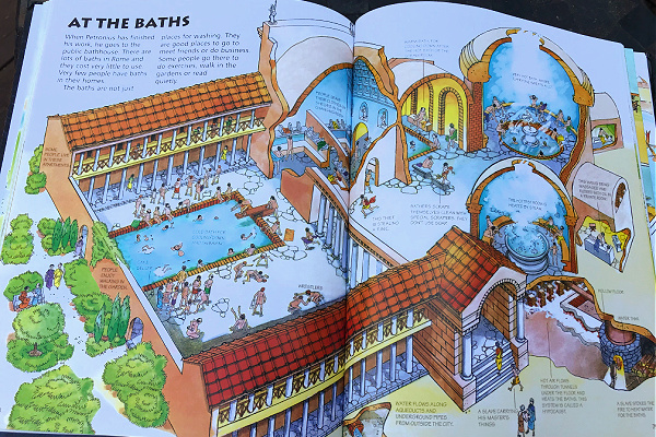 "At the Baths" page in Time Traveler book