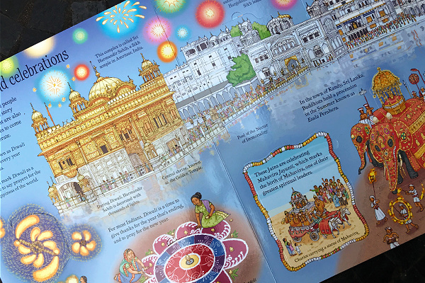 celebrations page in lift-the-flap World Religions book