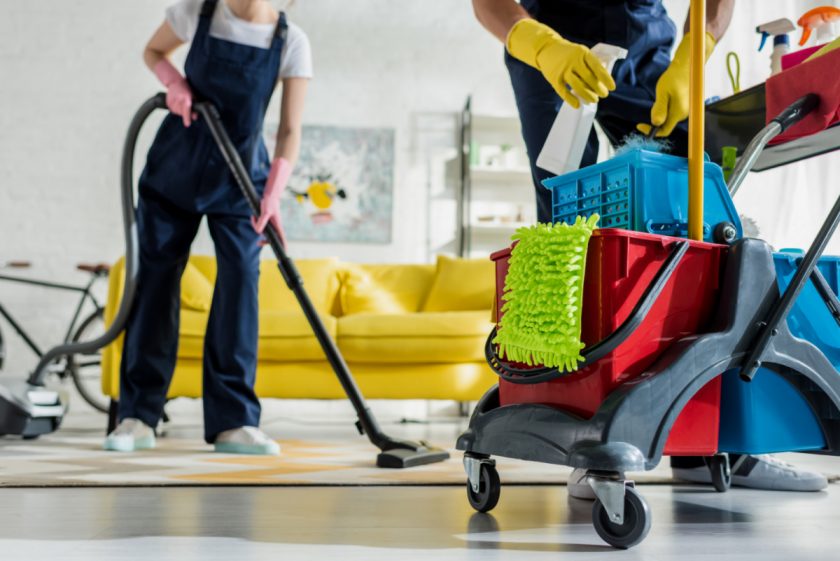 house cleaners cleaning homeschool family's home