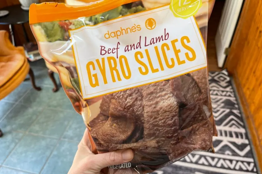 bag of beef and lamb gyro slices from costco