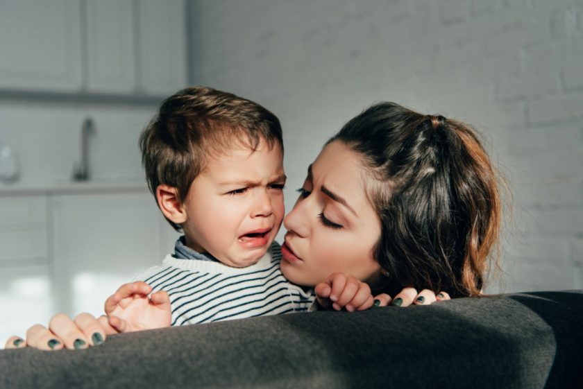 respe trying to soothe crying toddler