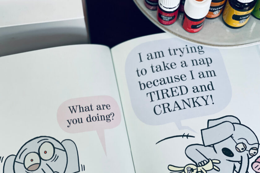 close-up of two pages from I Will Take a Nap! by Mo Willems