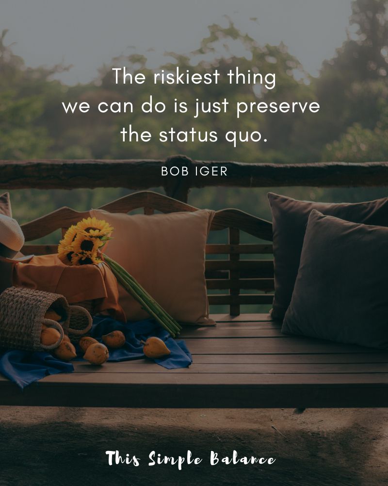 bob iger quote overlay "The riskiest thing we can do is just preserve the status quo"
