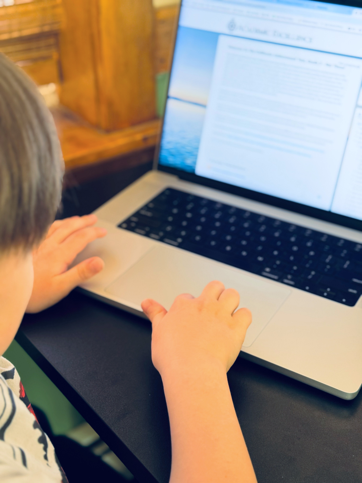 homeschooled child taking standardized test to comply with state requirements.