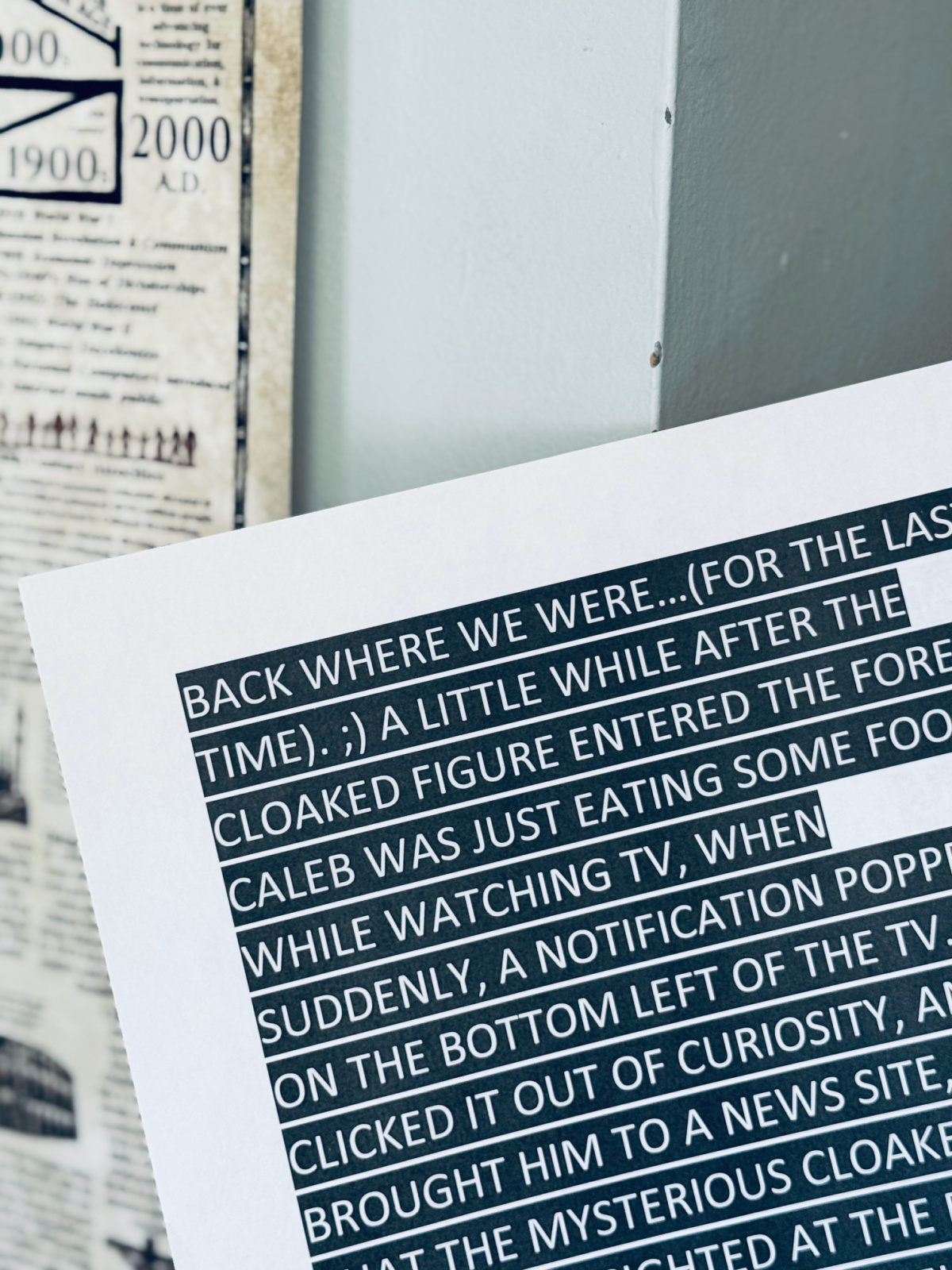 unschooler's short story in black and white. 