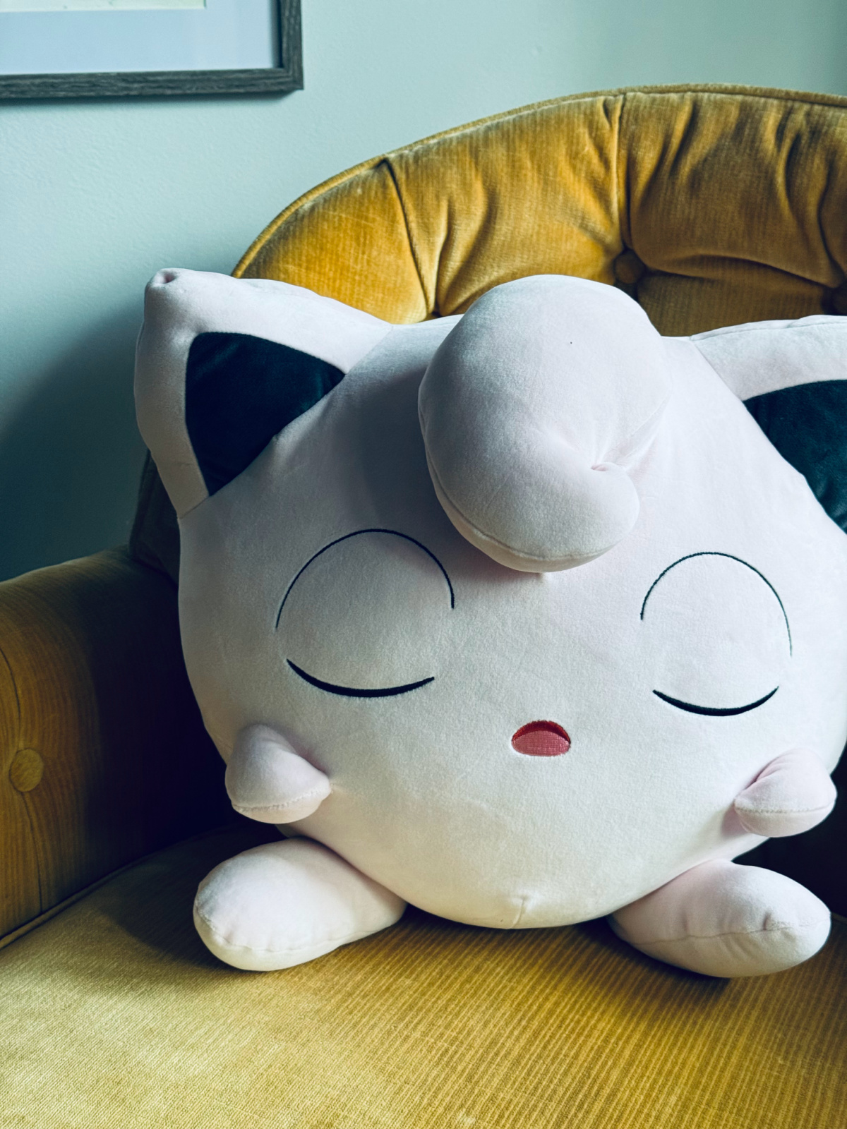 a pink Squishmallow purchased from Costco as a Christmas gift.