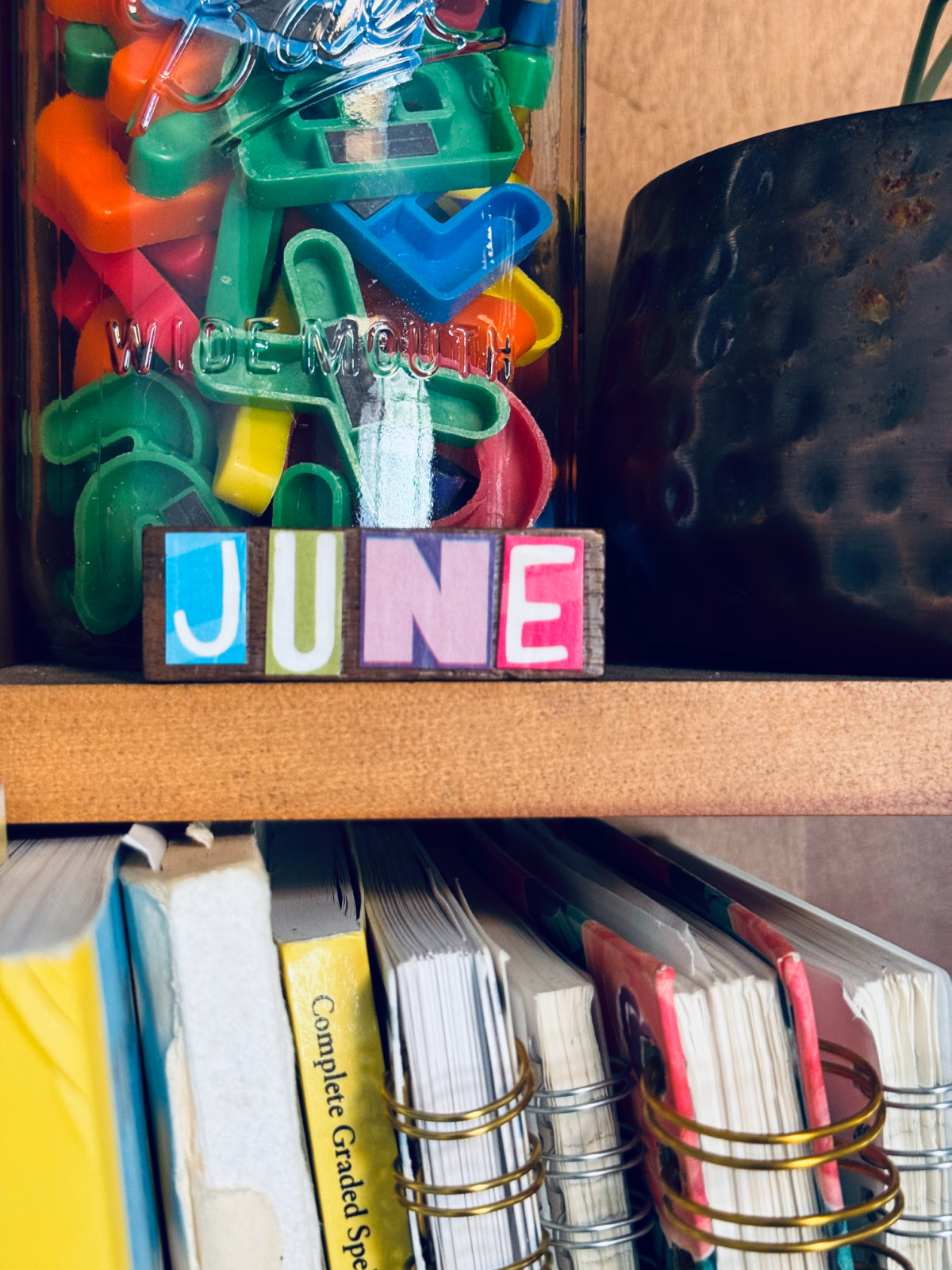 name block "June" made by a friend, better to buy Christmas gift from instead of Walmart.