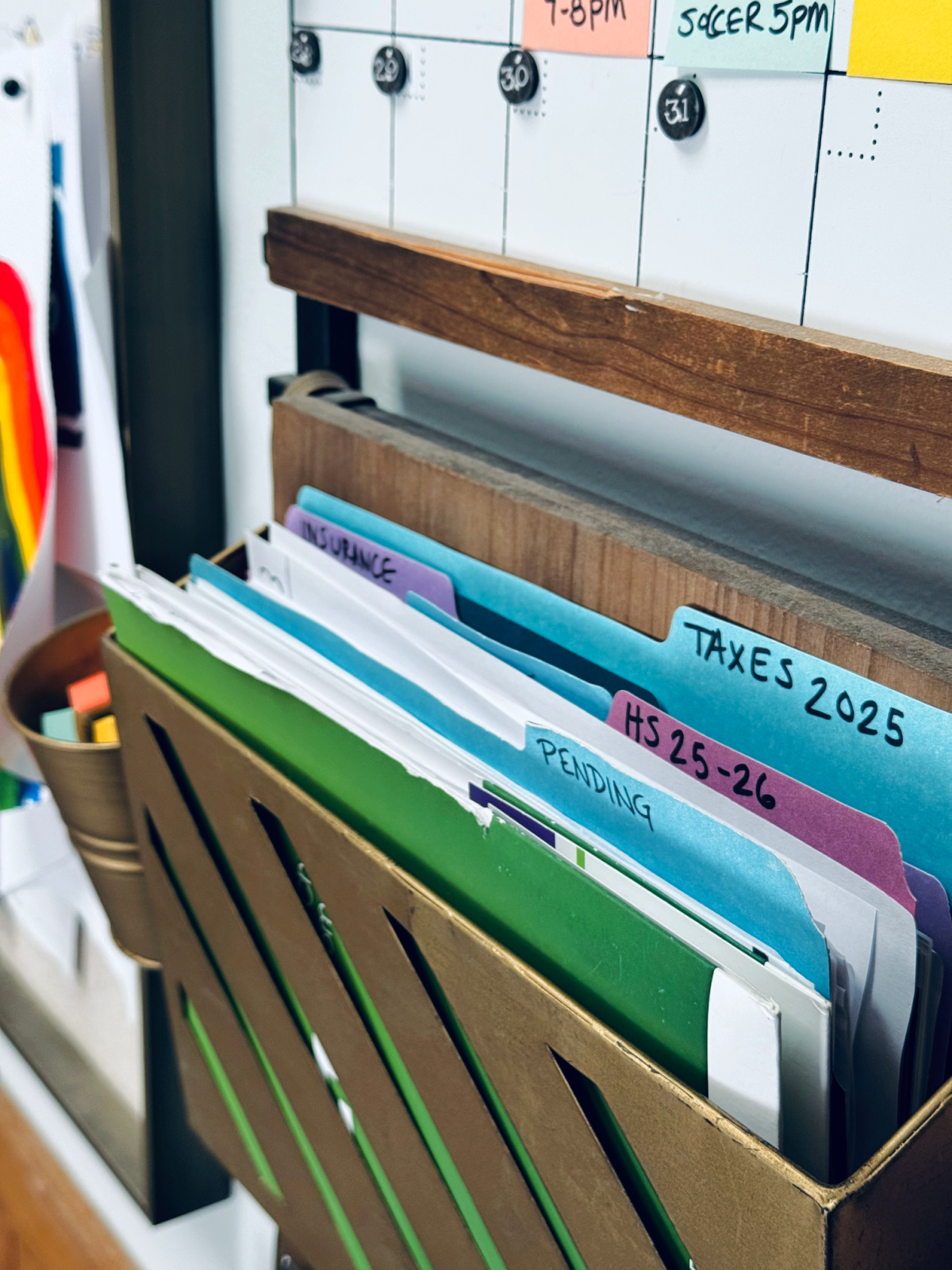 folders to organize papers.