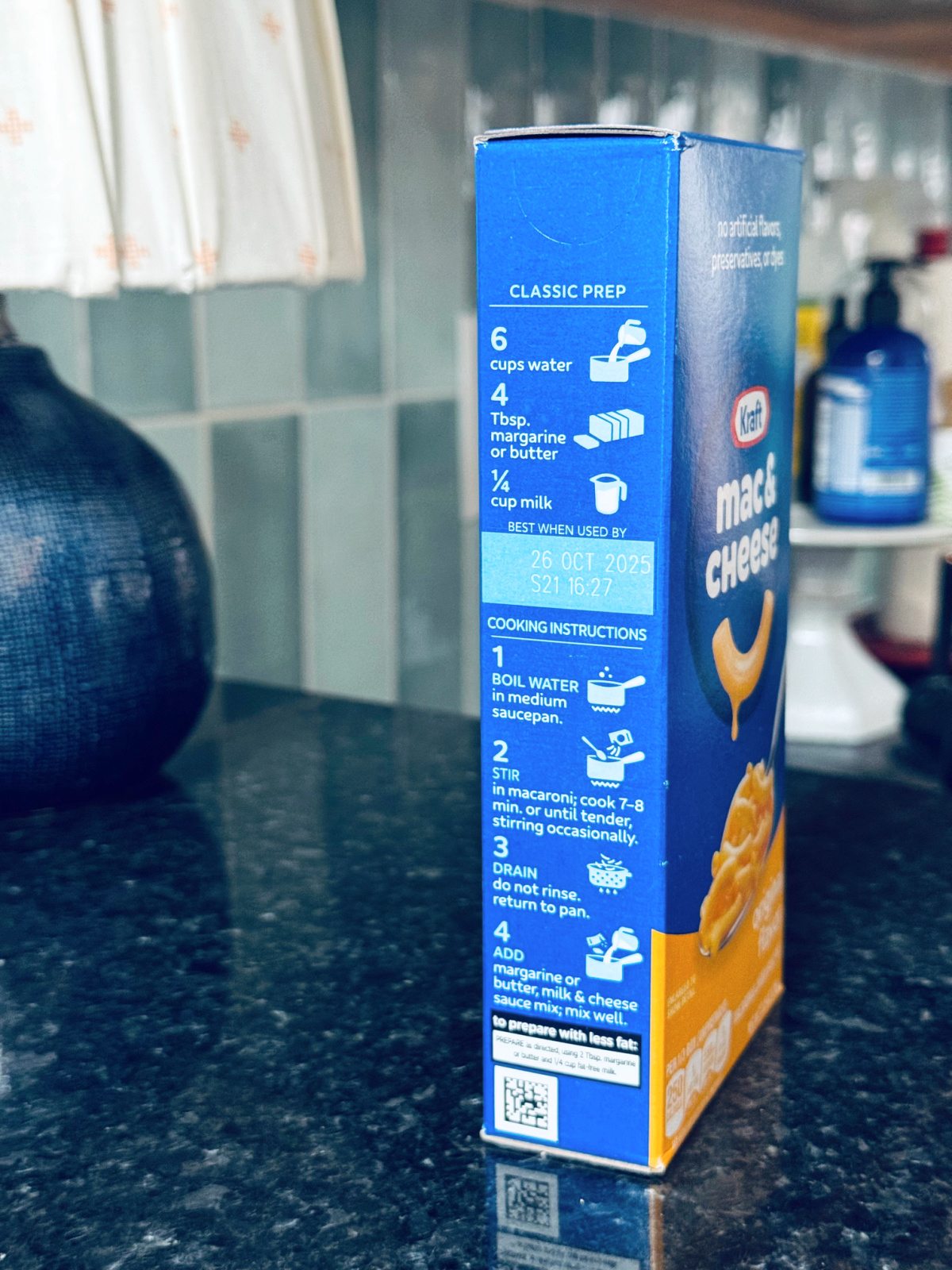 Mac and cheese box with expired date discovered in January pantry declutter