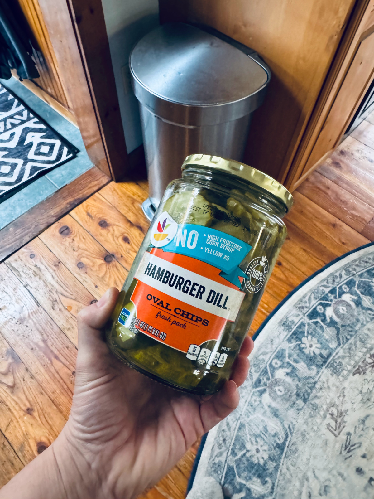 jar of hamburger dill pickle chips