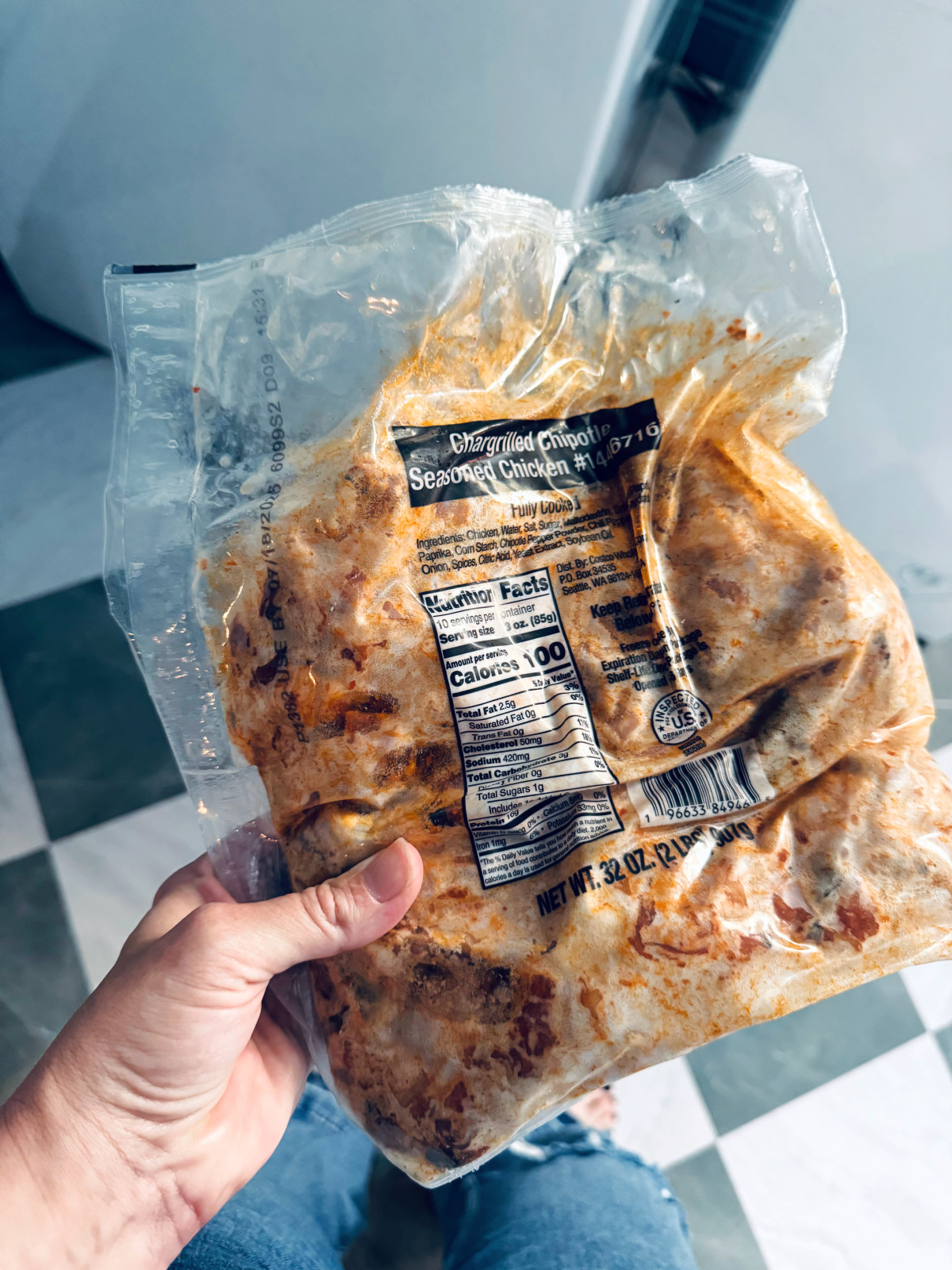 bag of Costco's chargrilled Chipotle Seasoned Chicken.