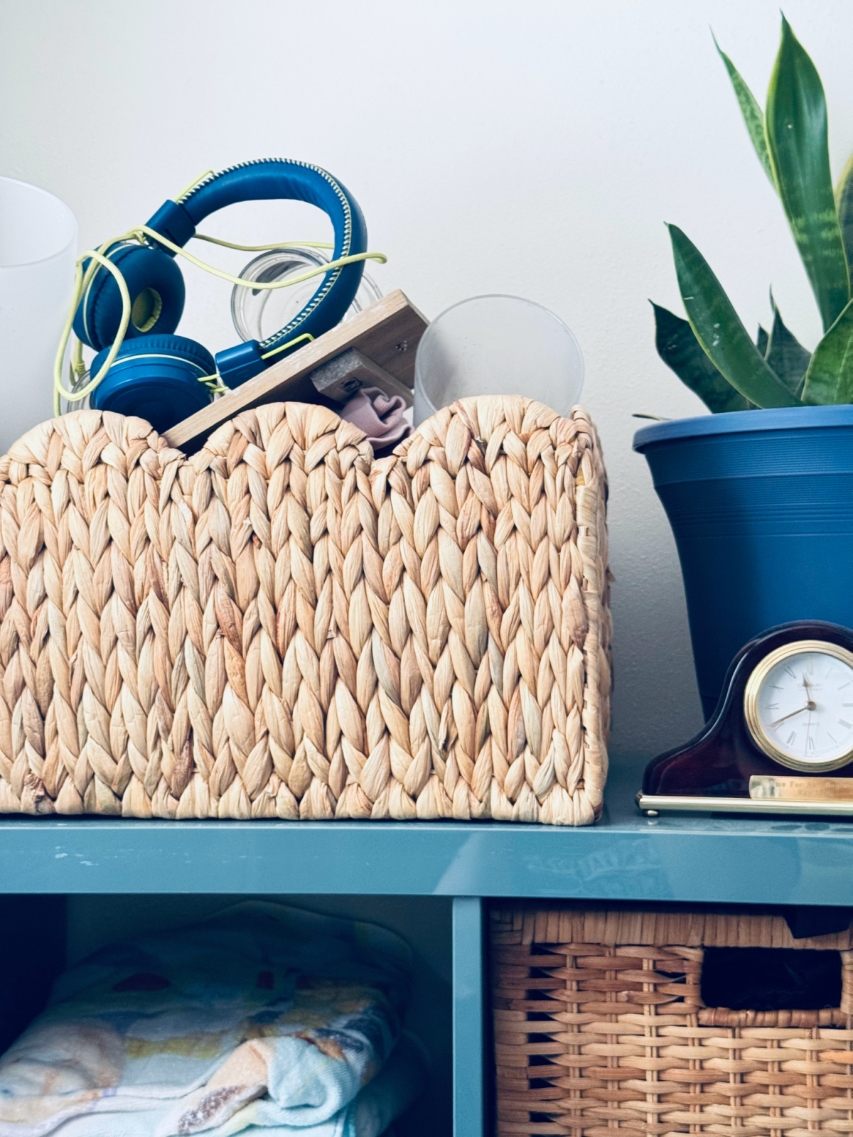 basket full of items to be decluttered.