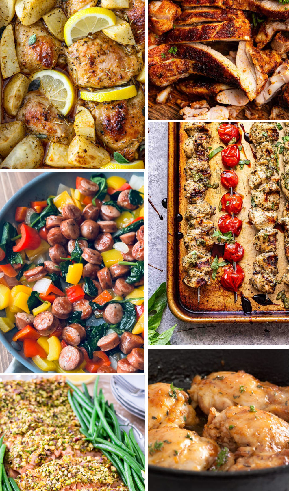 collage of lazy dinner recipe photos.