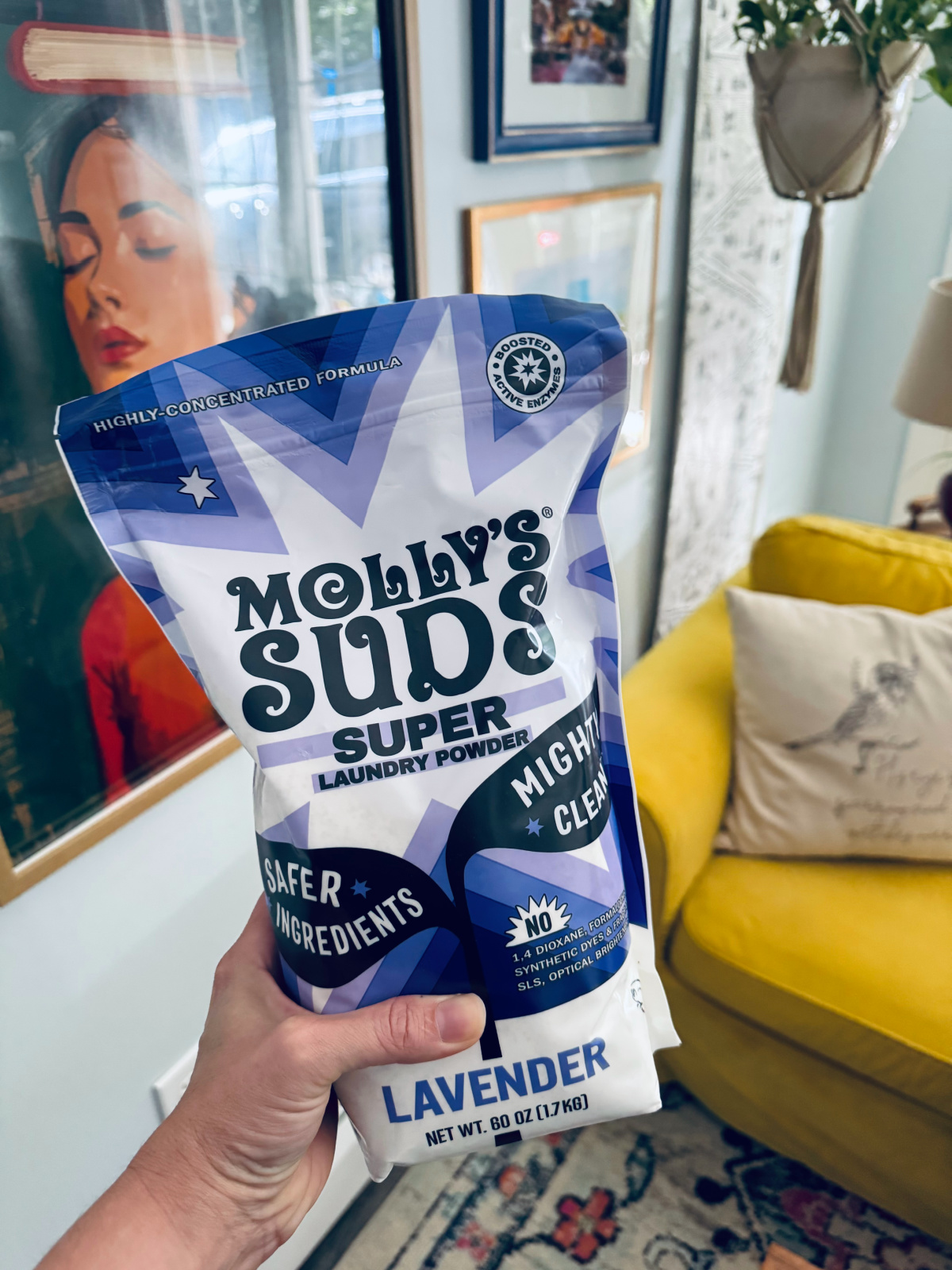 Molly's Suds Super Laundry Powder in lavender.